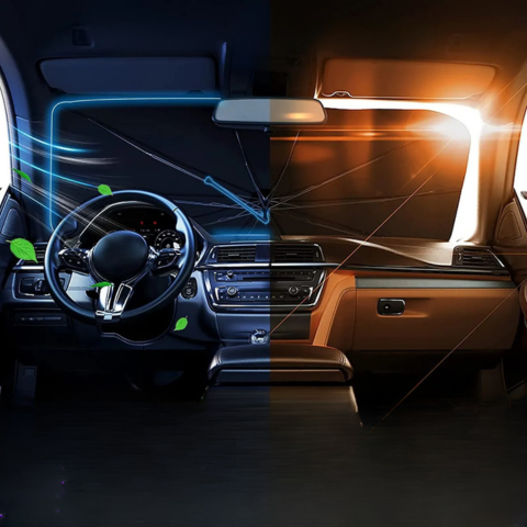 Kompakte Sonnenblende für die Windschutzscheibe – Schnelle und effektive Installation