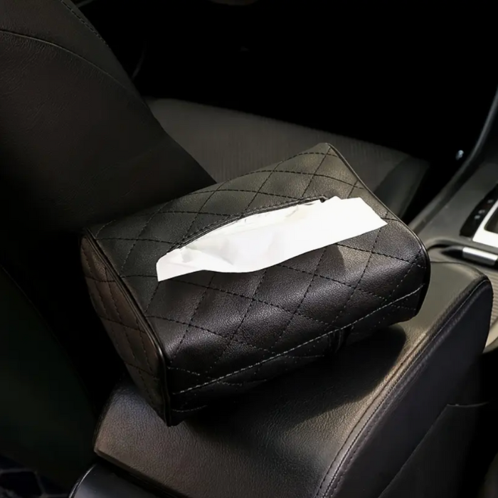 Doos Voor Zakdoeken Auto Van PU Leer – Bevestiging Zonneblind Of Hoofsteun