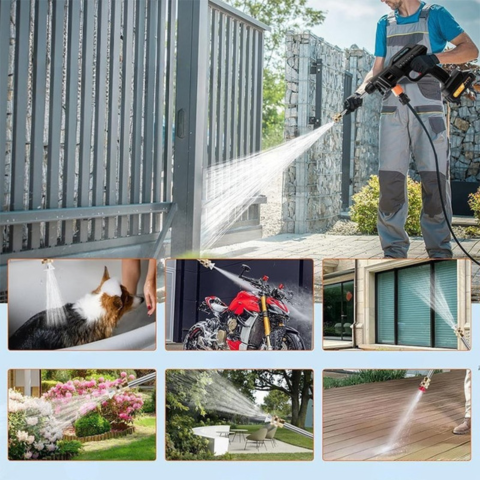 جهاز تنظيف عالي الضغط المحمول – غسيل السيارات بدون جهد