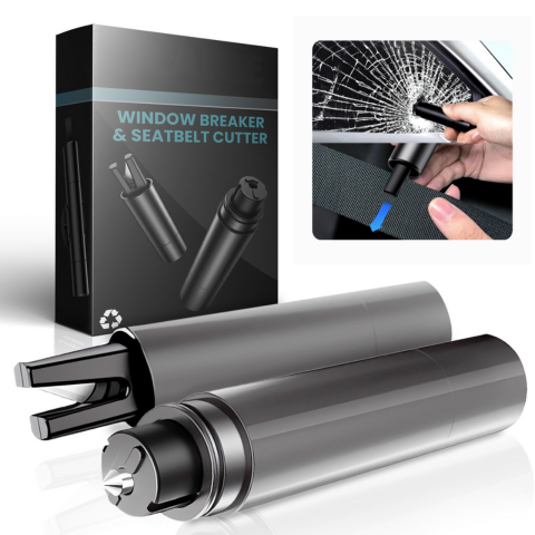 Emergency Hammer for Car – Window Breaker & Seatbelt Cutter