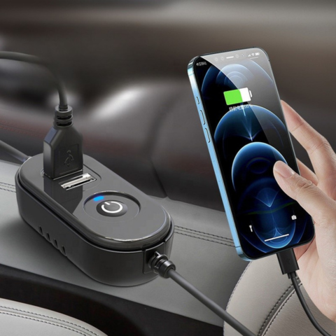 Ventilatore da auto a doppia testa — Ricaricabile e orientabile