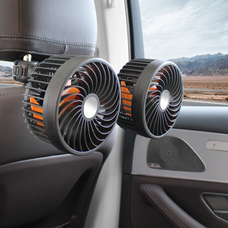Ventilatore da auto a doppia testa — Ricaricabile e orientabile