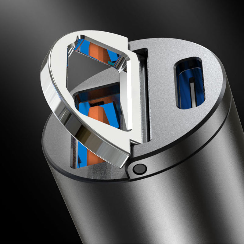 מתאם מטען רכב USB – שקע מצית קומפקטי 