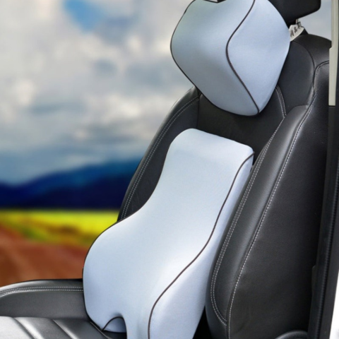 Muistivaahtomuovinen lannerangan tuki ja niskatyyny - mukavuus ja selän helpottaminen