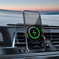 Car Phone Holder – Wireless Charging and LED Lighting 