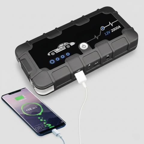 Démarreur De Batterie 12V 2000A — Charge Rapide & Multi-Usage