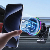 Car Phone Holder – Wireless Charging and LED Lighting 
