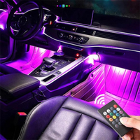 LED multicolorové osvetlenie pre interiér auta – diaľkové ovládanie 