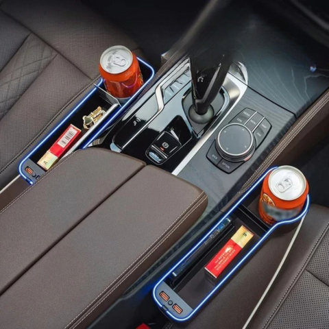 Organisateur De Siège De Voiture Avec Éclairage LED — Rangement Pratique & Ambiance Moderne
