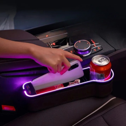 Organisateur De Siège De Voiture Avec Éclairage LED — Rangement Pratique & Ambiance Moderne